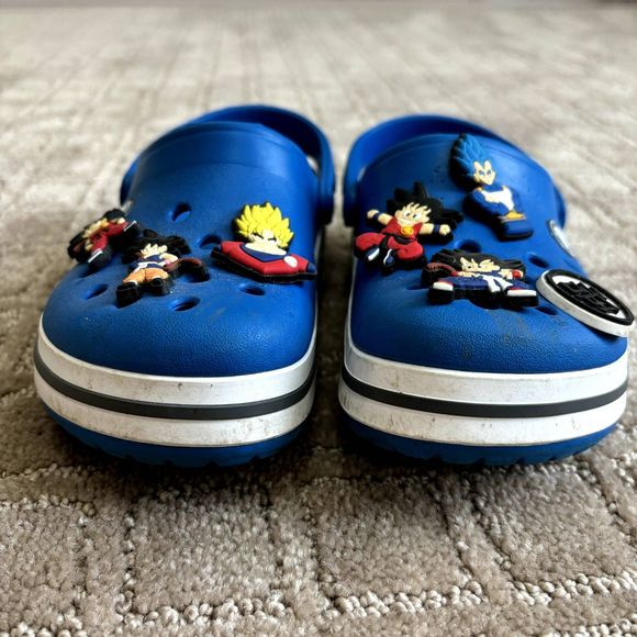 Crocs Crocband Blue Clog for Unisex Child Sz 12 Dragon Ball Anime Jibbitz Charms - Picture 2 of 9